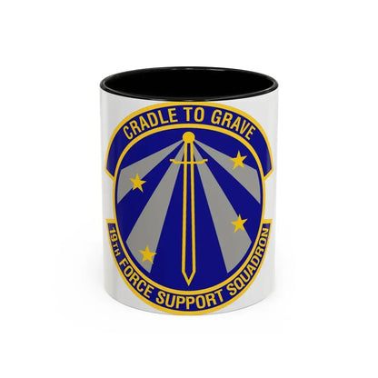 19th Force Support Squadron (U.S. Air Force) Accent Coffee Mug 11oz Black - Go Mug Yourself