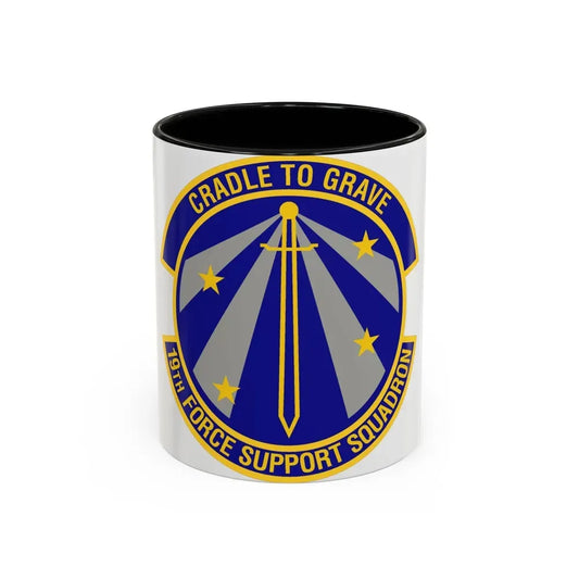 19th Force Support Squadron (U.S. Air Force) Accent Coffee Mug 11oz Black - Go Mug Yourself