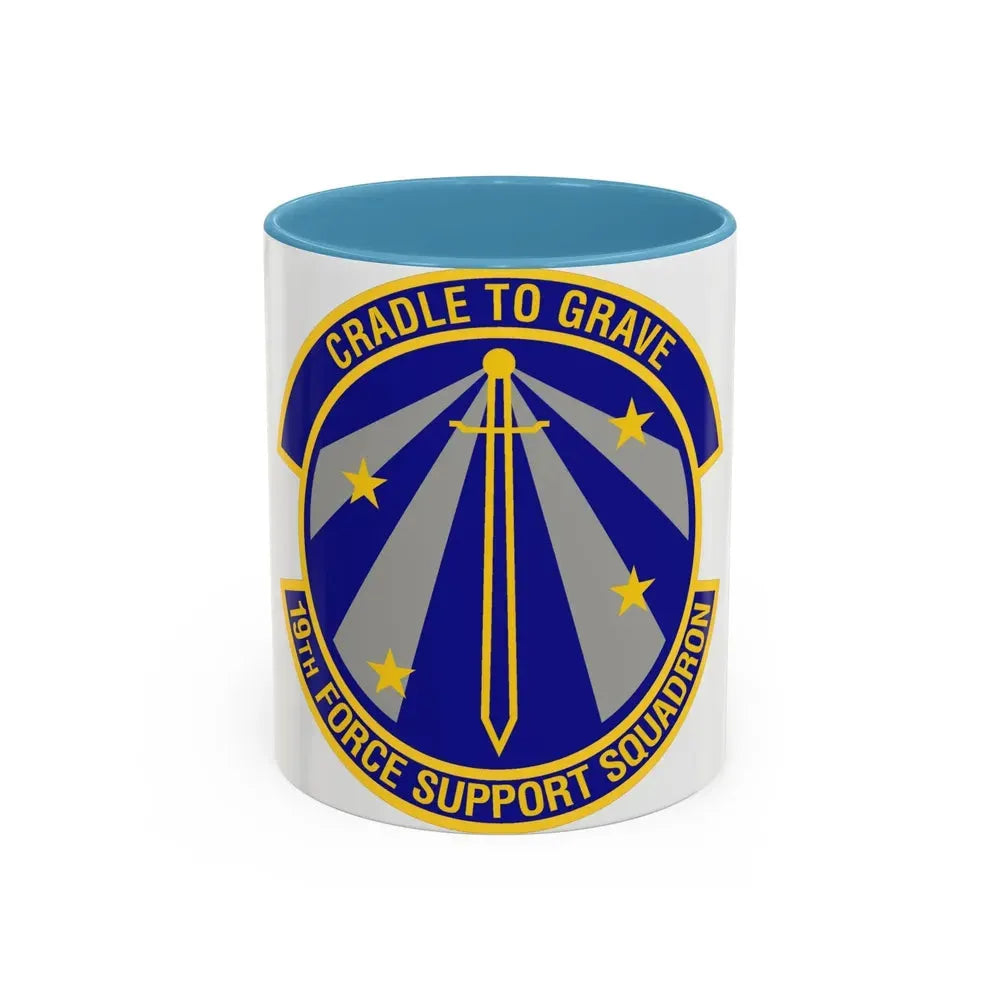 19th Force Support Squadron (U.S. Air Force) Accent Coffee Mug 11oz Light Blue - Go Mug Yourself