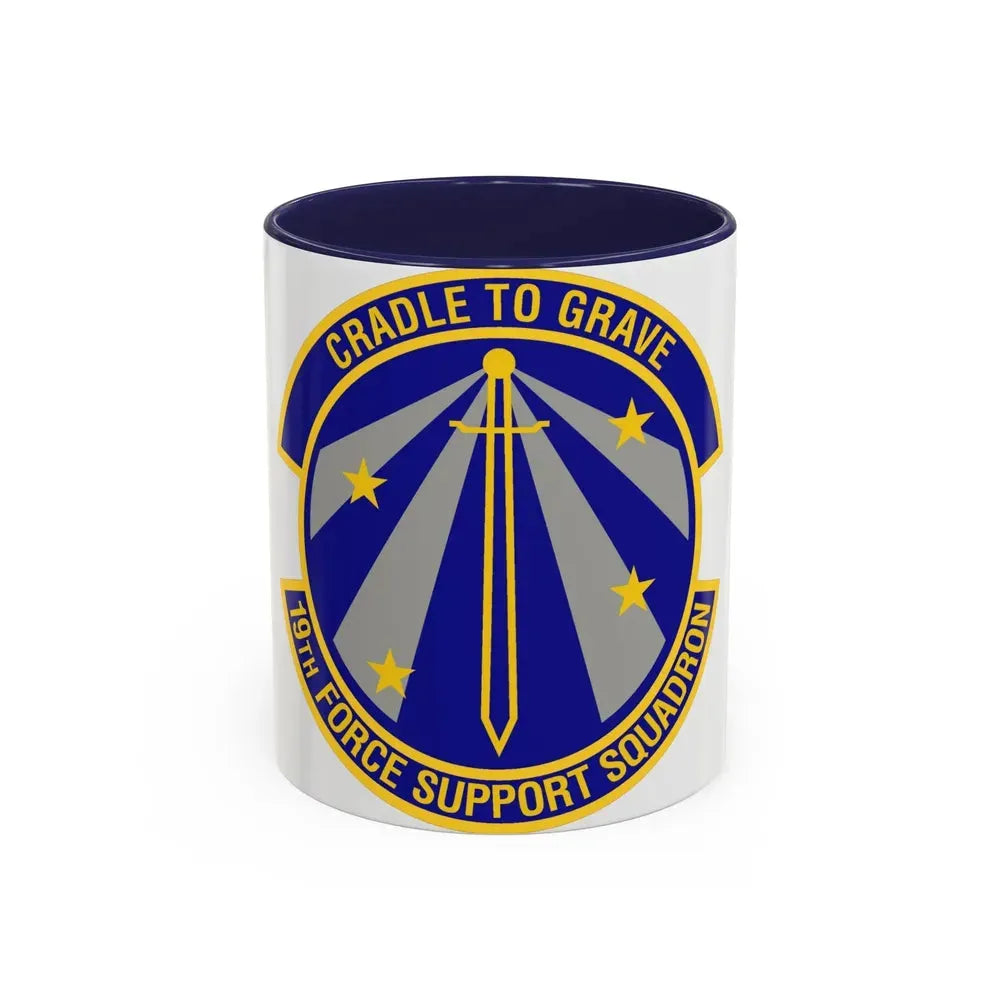 19th Force Support Squadron (U.S. Air Force) Accent Coffee Mug 11oz Navy - Go Mug Yourself