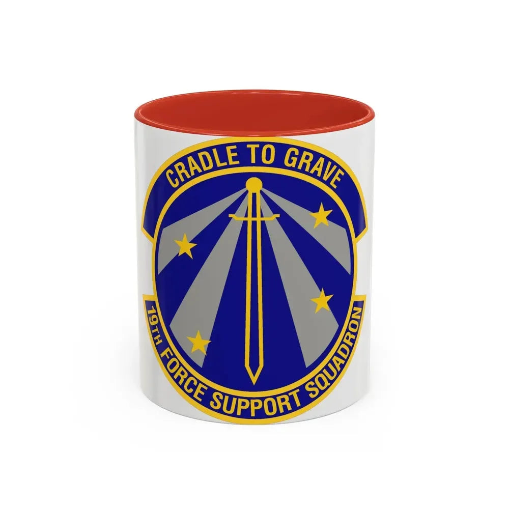 19th Force Support Squadron (U.S. Air Force) Accent Coffee Mug 11oz Red - Go Mug Yourself