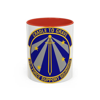 19th Force Support Squadron (U.S. Air Force) Accent Coffee Mug 11oz Red - Go Mug Yourself