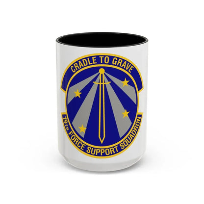 19th Force Support Squadron (U.S. Air Force) Accent Coffee Mug 15oz Black - Go Mug Yourself
