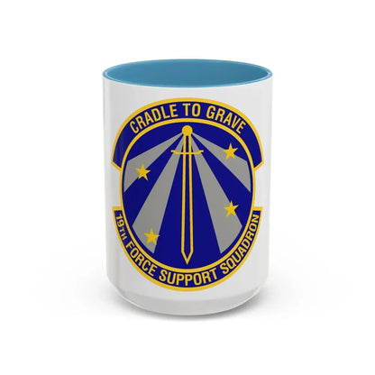 19th Force Support Squadron (U.S. Air Force) Accent Coffee Mug 15oz Light Blue - Go Mug Yourself