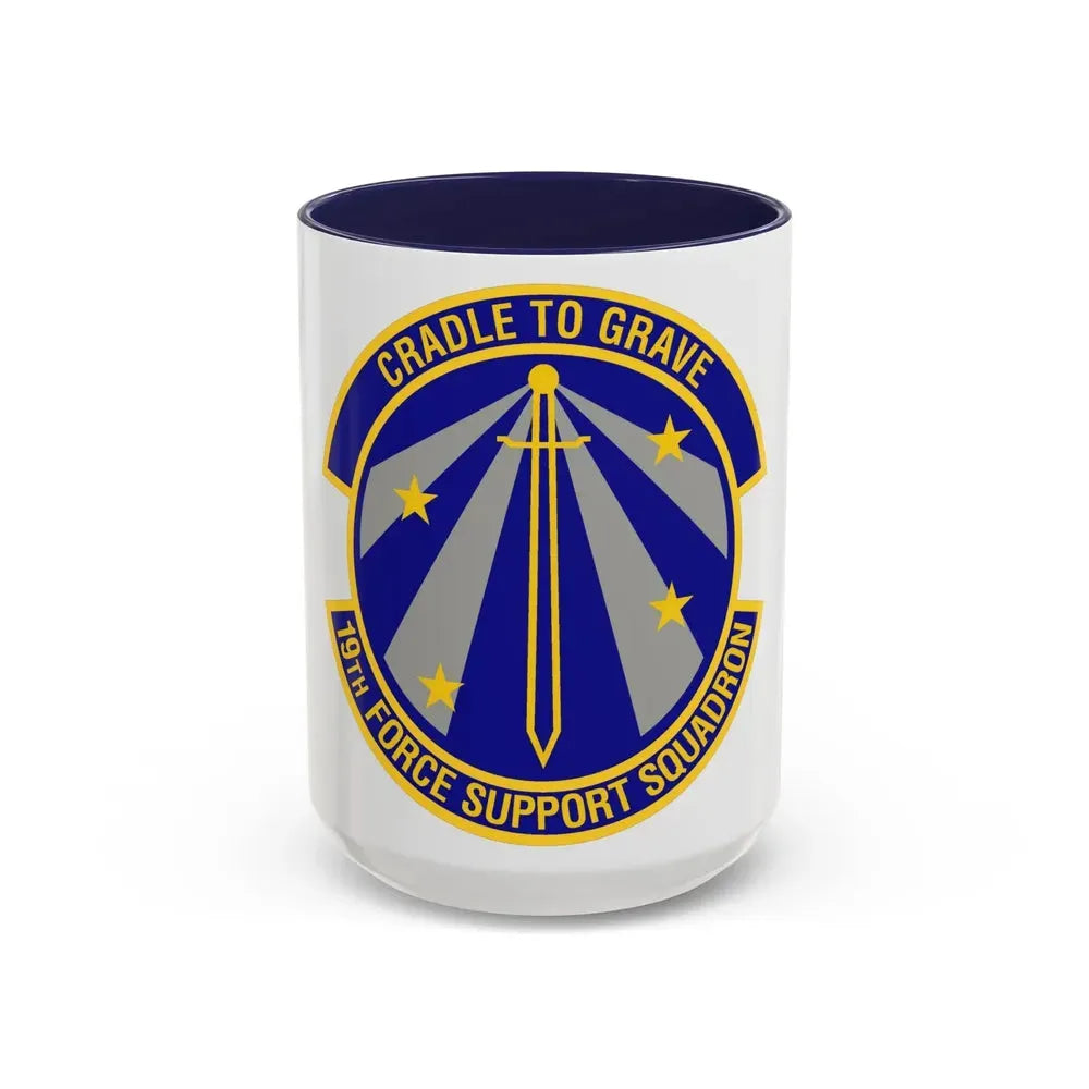 19th Force Support Squadron (U.S. Air Force) Accent Coffee Mug 15oz Navy - Go Mug Yourself