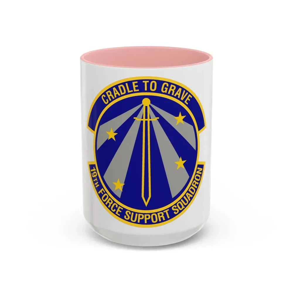 19th Force Support Squadron (U.S. Air Force) Accent Coffee Mug 15oz Pink - Go Mug Yourself