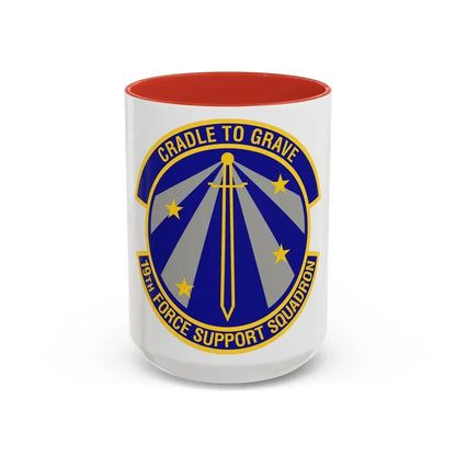 19th Force Support Squadron (U.S. Air Force) Accent Coffee Mug 15oz Red - Go Mug Yourself