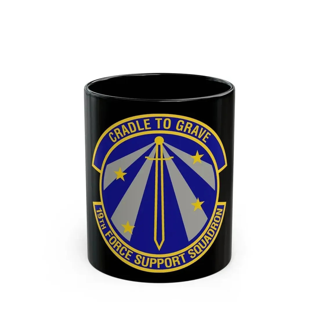 19th Force Support Squadron (U.S. Air Force) Black Coffee Mug 11oz - Go Mug Yourself