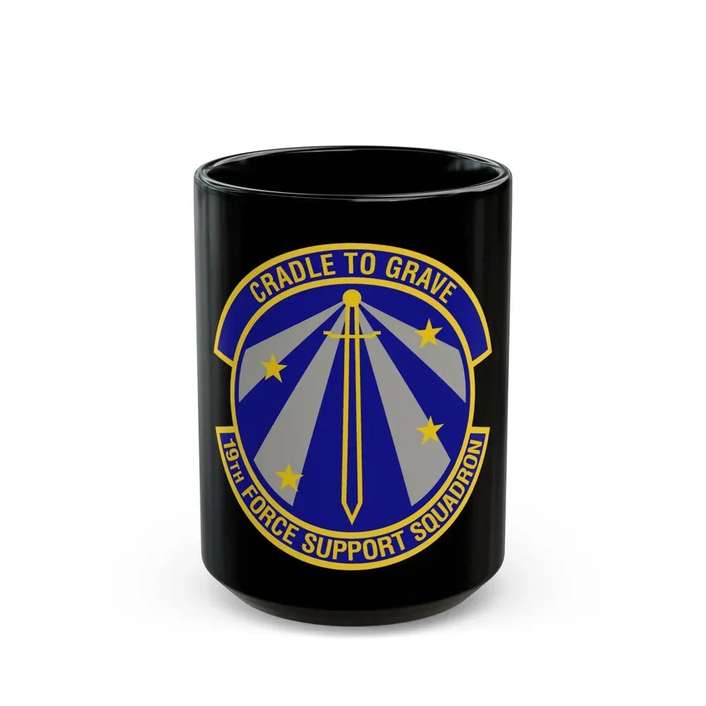 19th Force Support Squadron (U.S. Air Force) Black Coffee Mug 15oz - Go Mug Yourself