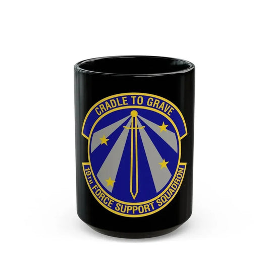 19th Force Support Squadron (U.S. Air Force) Black Coffee Mug 15oz - Go Mug Yourself