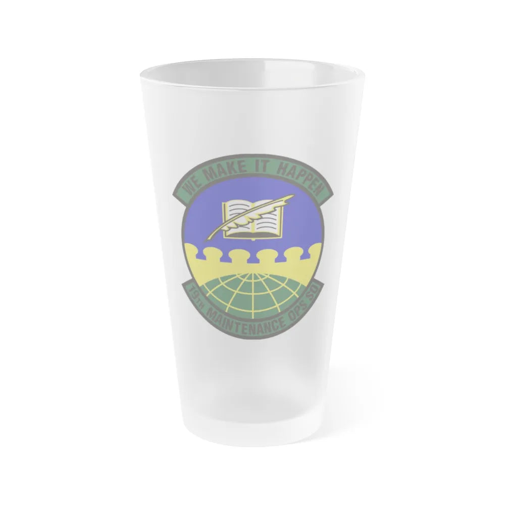 19th Maintenance Operations Squadron (U.S. Air Force) Frosted Pint Glass 16oz-16oz-Frosted-Go Mug Yourself