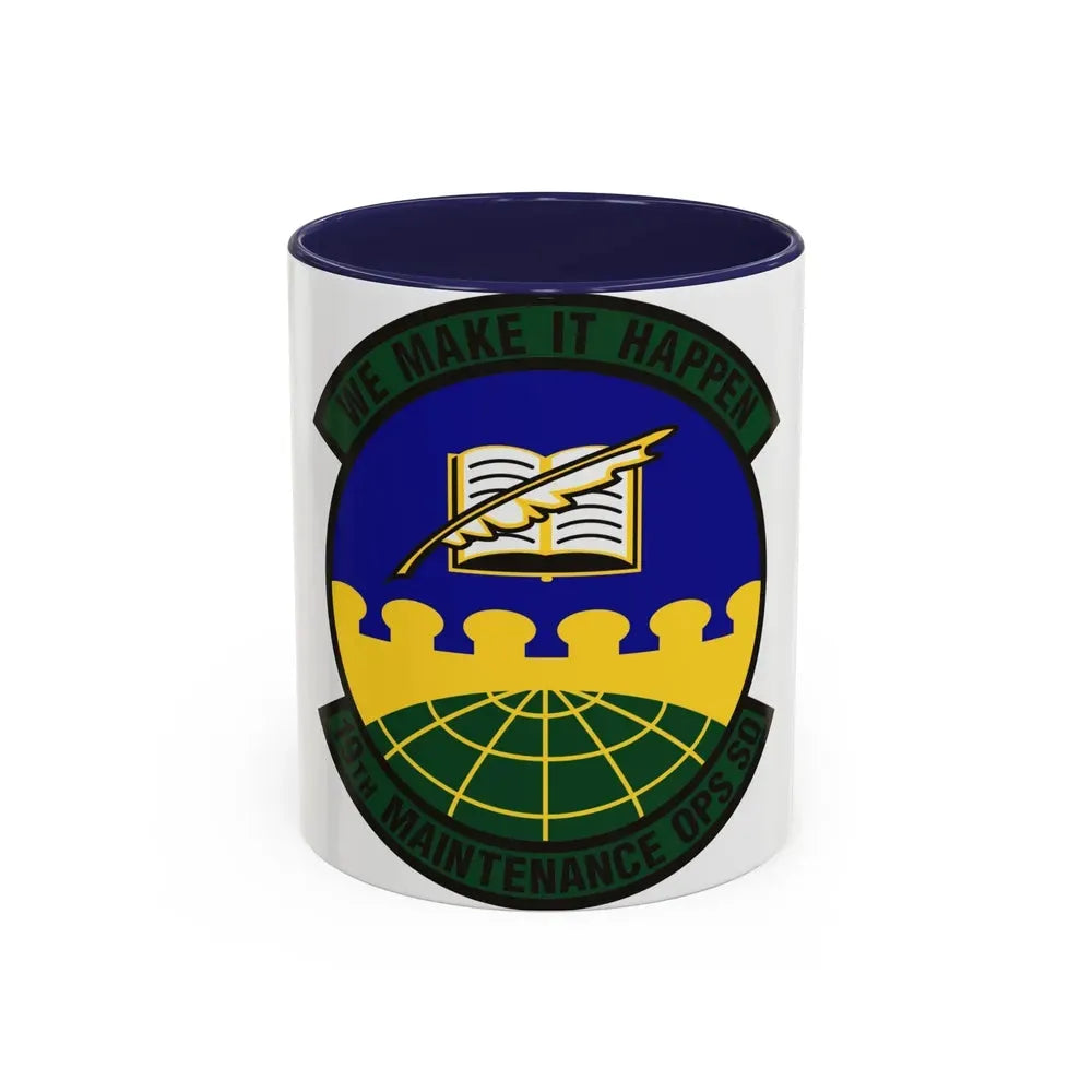 19th Maintenance Operations Squadron (U.S. Air Force) Accent Coffee Mug 11oz Navy - Go Mug Yourself