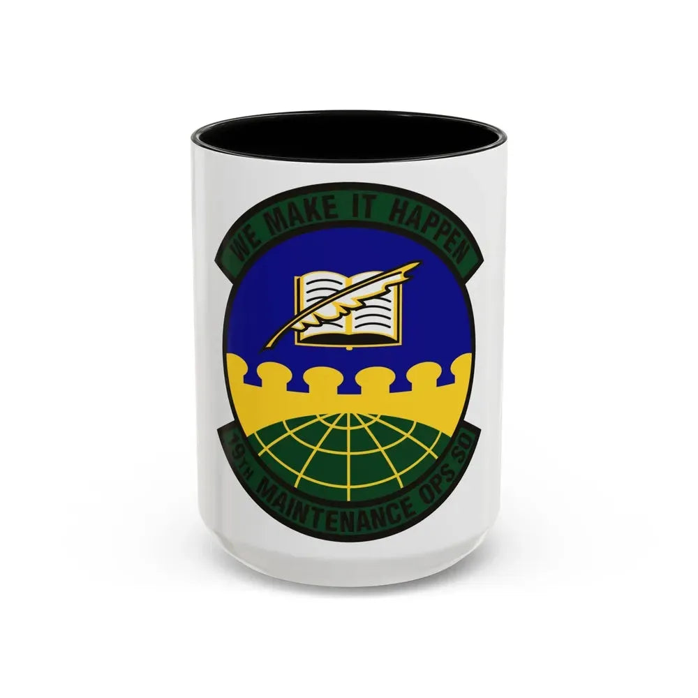 19th Maintenance Operations Squadron (U.S. Air Force) Accent Coffee Mug 15oz Black - Go Mug Yourself