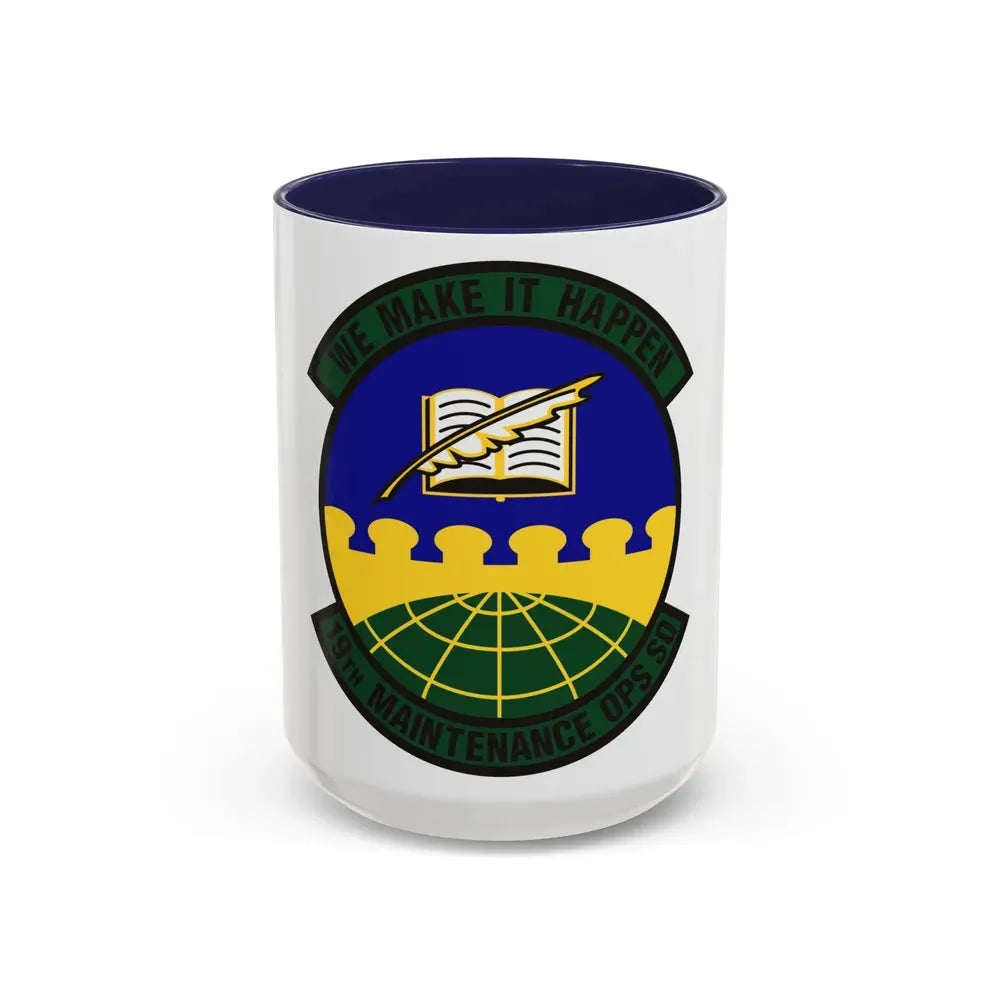19th Maintenance Operations Squadron (U.S. Air Force) Accent Coffee Mug 15oz Navy - Go Mug Yourself