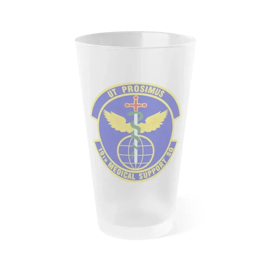 19th Medical Support Squadron (U.S. Air Force) Frosted Pint Glass 16oz 16oz Frosted - Go Mug Yourself