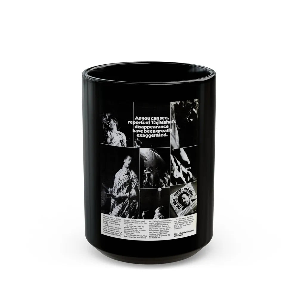 Taj Mahal 1971 (Music Poster) Black Coffee Mug-15oz-Go Mug Yourself