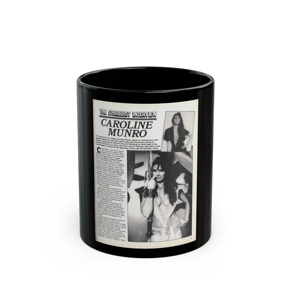 Caroline Munro #368 - Starbust Mag. #24 August '80 (Vintage Female Icon) Black Coffee Mug-11oz-Go Mug Yourself