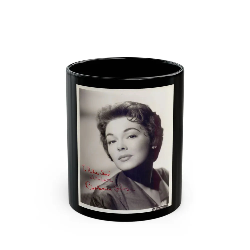 Barbara Rush #246 (Vintage Female Icon) Black Coffee Mug-11oz-Go Mug Yourself