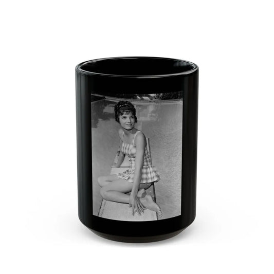 Katharine Ross #95 (Vintage Female Icon) Black Coffee Mug-15oz-Go Mug Yourself