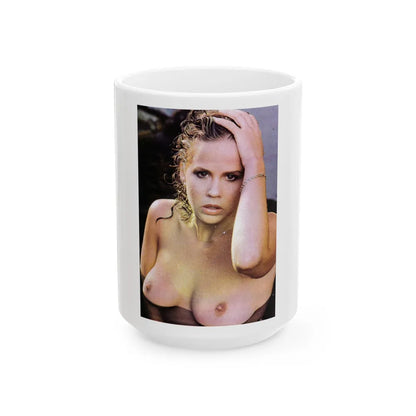 Linda Blair #323 - 1 Page, 1 Photo topless from OUI Mag. October '82 (Vintage Female Icon) White Coffee Mug-15oz-Go Mug Yourself