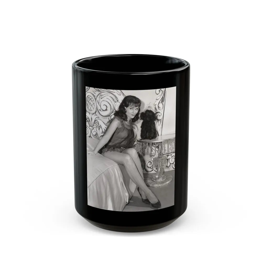 Diane McBain #23 (Vintage Female Icon) Black Coffee Mug-15oz-Go Mug Yourself