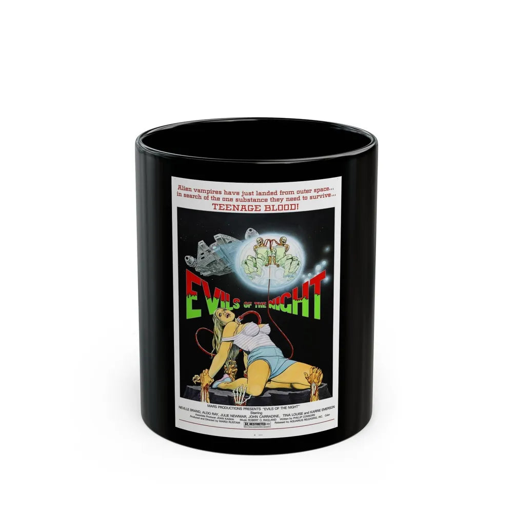 EVILS OF THE NIGHT 1985 Movie Poster - Black Coffee Mug-11oz-Go Mug Yourself