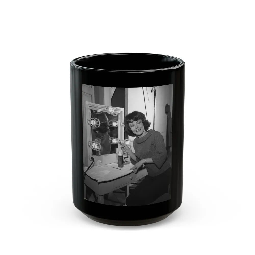 Francine York #67 (Vintage Female Icon) Black Coffee Mug-15oz-Go Mug Yourself