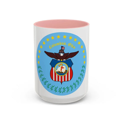 Seal of Columbus Ohio - Accent Coffee Mug-15oz-Pink-Go Mug Yourself