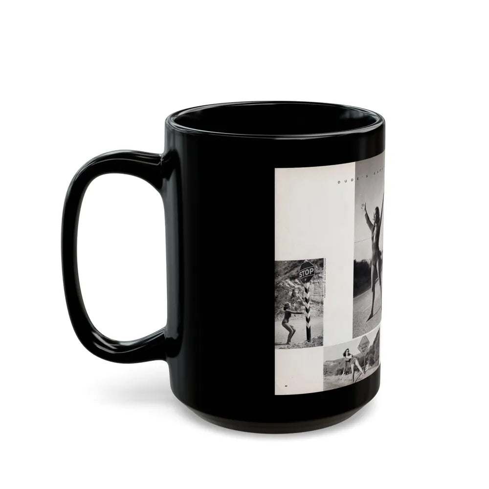 Dawn Richard #70 - [Pages 66 & 67] Including 2 Pages & 7 B&W Photos with Caption from DUDE Mag. '57 1 (Vintage Female Icon) Black Coffee Mug-Go Mug Yourself