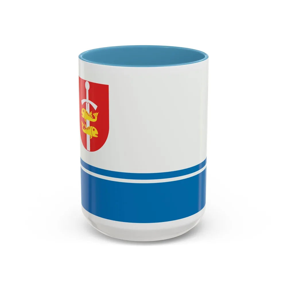 Flag of Gdynia Poland - Accent Coffee Mug-15oz-Light Blue-Go Mug Yourself