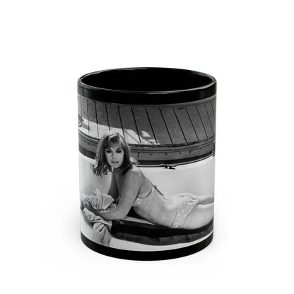 Leslie Parrish #61 (Vintage Female Icon) Black Coffee Mug-11oz-Go Mug Yourself