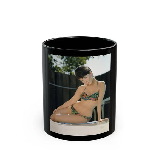 Yvonne Craig #94 - 8x10 Color 2-Piece Hawaiian Bikini Pin-Up Photo from 60's (Vintage Female Icon) Black Coffee Mug-11oz-Go Mug Yourself