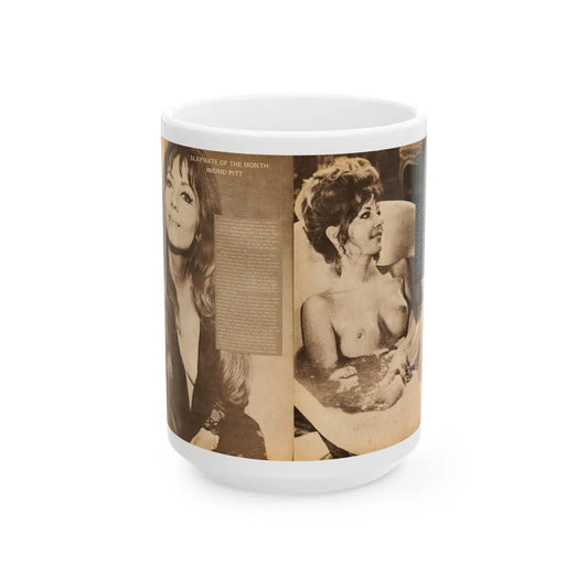 Ingrid Pitt #14 (Vintage Female Icon) White Coffee Mug-15oz-Go Mug Yourself