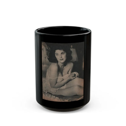 Tina Louise #124 - Bachelor Pin-Ups Issue #01 '57 - 1 B&W Photo (Vintage Female Icon) Black Coffee Mug-15oz-Go Mug Yourself