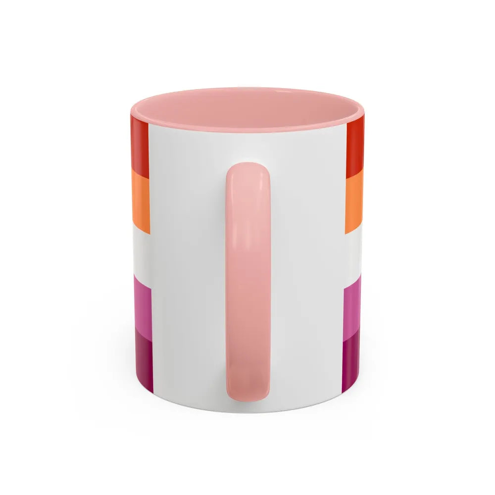 Lesbian 3 Pride Flag - Accent Coffee Mug-Go Mug Yourself