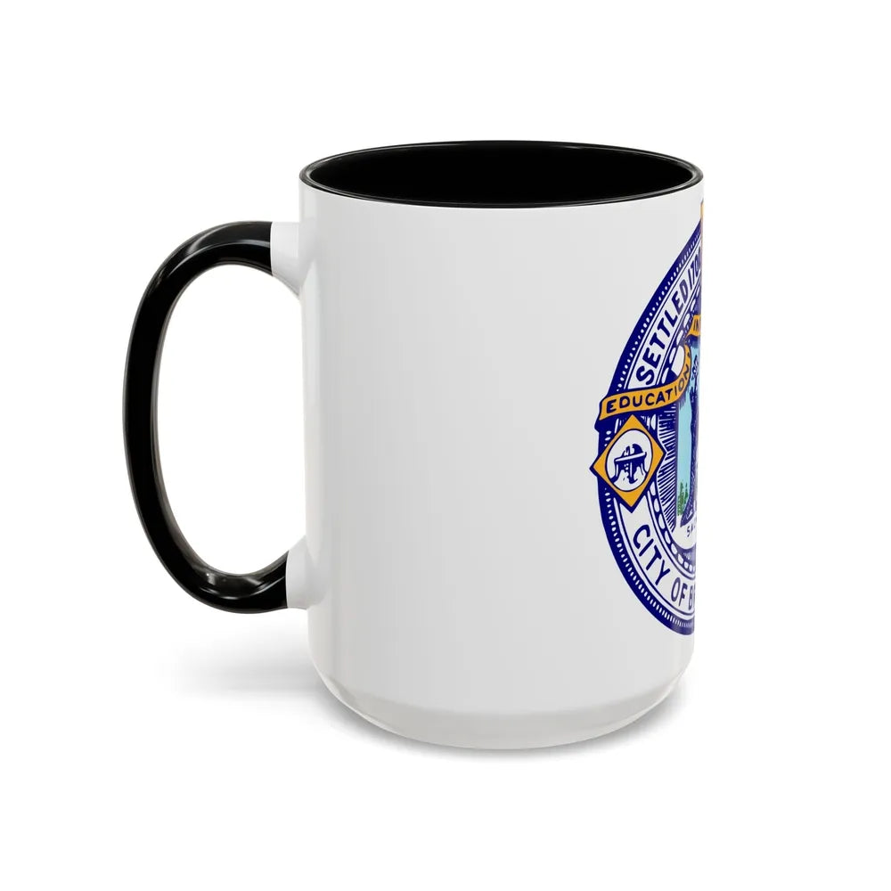 Seal of Brockton Massachusetts - Accent Coffee Mug-Go Mug Yourself