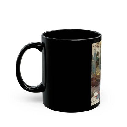 Girl at Cabin - Black Coffee Mug-Go Mug Yourself