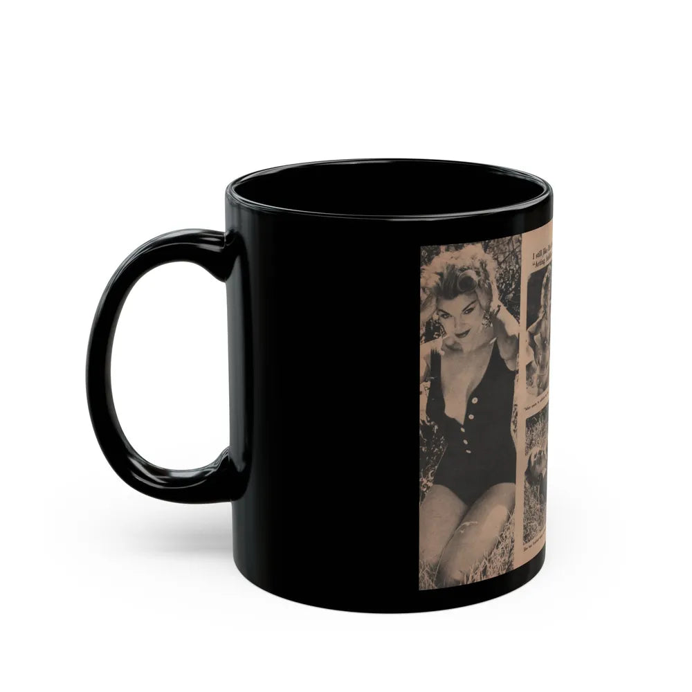 Barbara Nichols #413 - Page 3 & 4 of 4 with, 4 B&W Photos & Captions from Photo Life Digest Mag. Feb. '59 (Vintage Female Icon) Black Coffee Mug-Go Mug Yourself