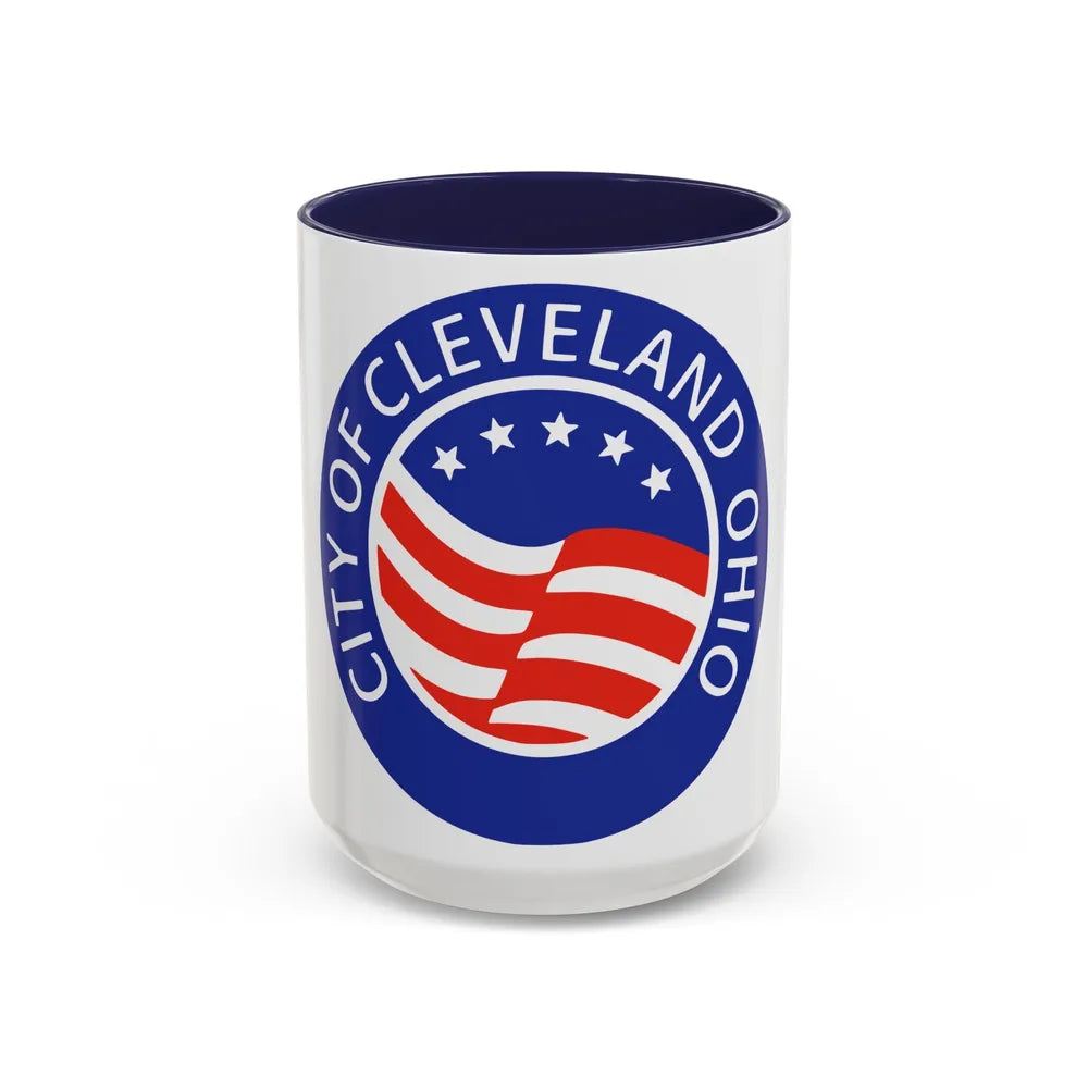 Seal of Cleveland Ohio - Accent Coffee Mug-15oz-Navy-Go Mug Yourself