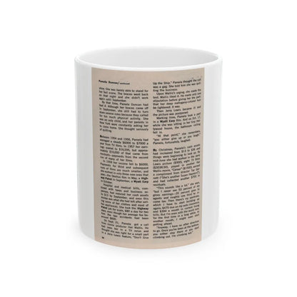 Pamela Duncan #38 - 5x7 Artricle continued no photo (Vintage Female Icon) White Coffee Mug-11oz-Go Mug Yourself