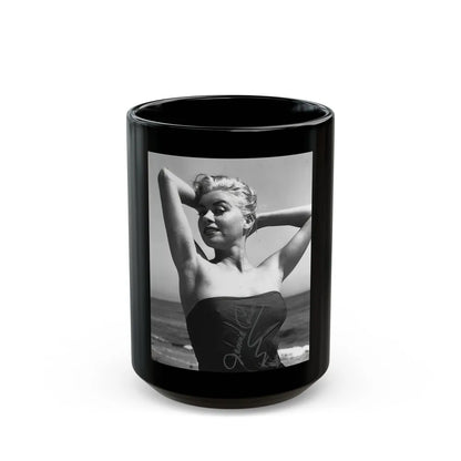 Jeanne Carmen #106 (Vintage Female Icon) Black Coffee Mug-15oz-Go Mug Yourself