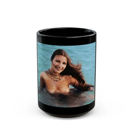 Jane Seymour #12 (Vintage Female Icon) Black Coffee Mug-15oz-Go Mug Yourself