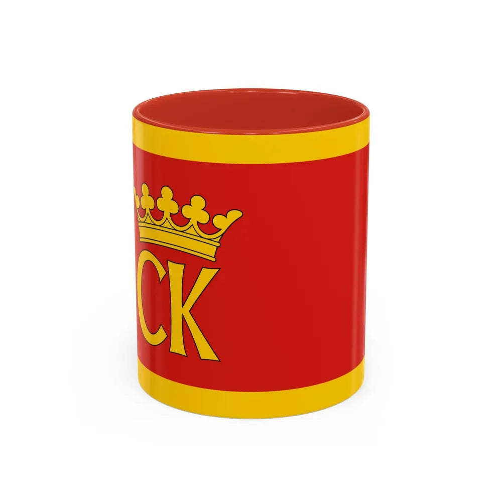 Flag of Kielce Poland - Accent Coffee Mug-11oz-Red-Go Mug Yourself