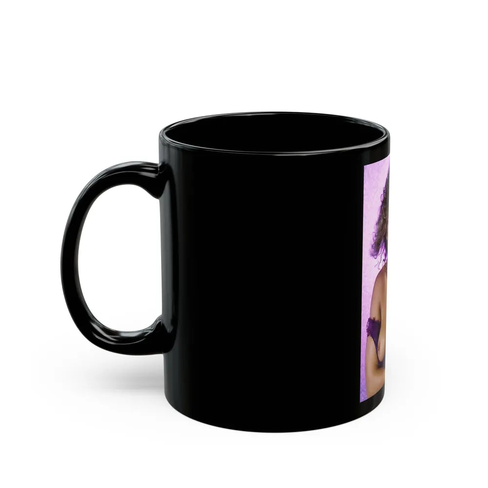 Linda Blair #62 - Topless (Vintage Female Icon) Black Coffee Mug-Go Mug Yourself