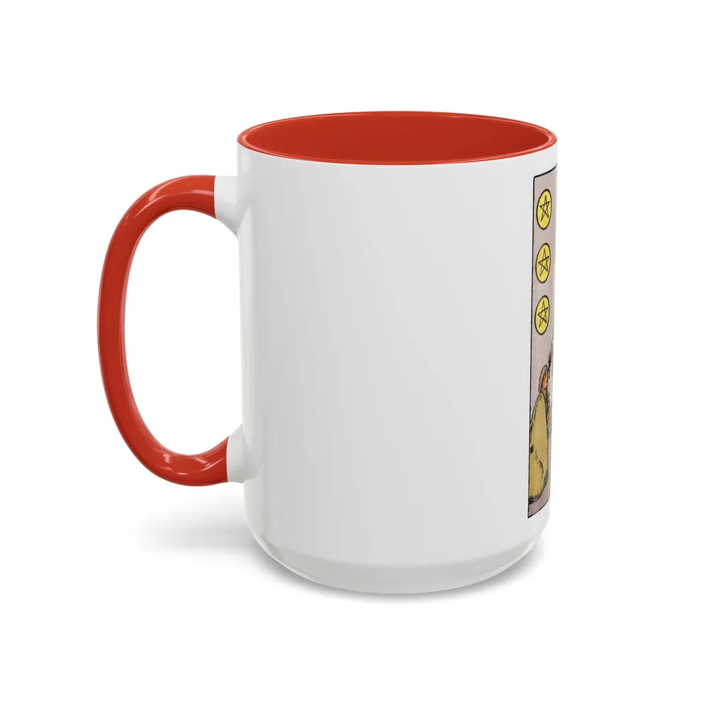 The 6 of Pentacles (Tarot Card) Accent Coffee Mug-Go Mug Yourself