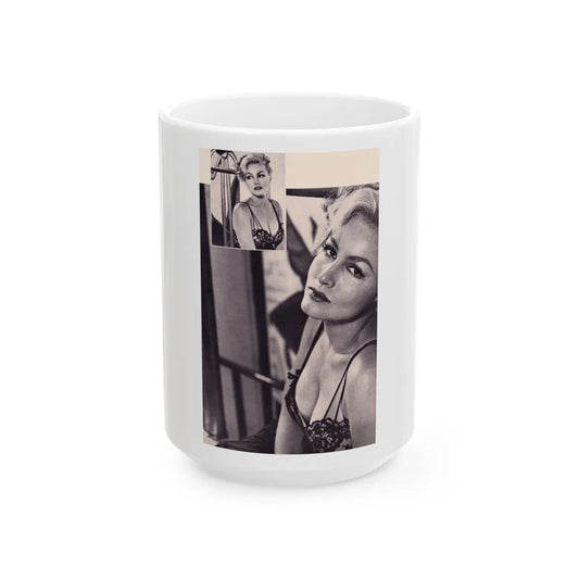 Julie Newmar #345 (Vintage Female Icon) White Coffee Mug-15oz-Go Mug Yourself