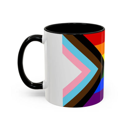 LGBTQ+ rainbow flag Quasar Progress Pride Flag - Accent Coffee Mug-Go Mug Yourself