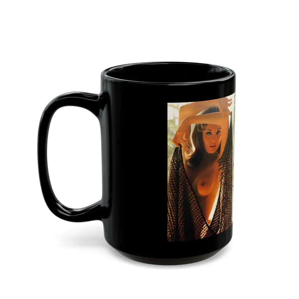 Victoria Vetri #105 - Topless (Vintage Female Icon) Black Coffee Mug-Go Mug Yourself