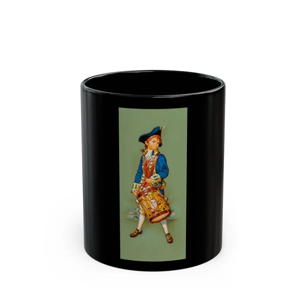 Drummer Boy, Revolutionary War - Black Coffee Mug-11oz-Go Mug Yourself