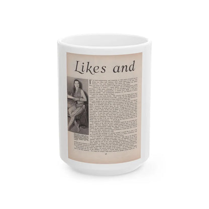 Debra Paget #521 - Magazine Page 1 of 2 1 B&W Princess Of The Nile '54 Candid Photo (Vintage Female Icon) White Coffee Mug-15oz-Go Mug Yourself